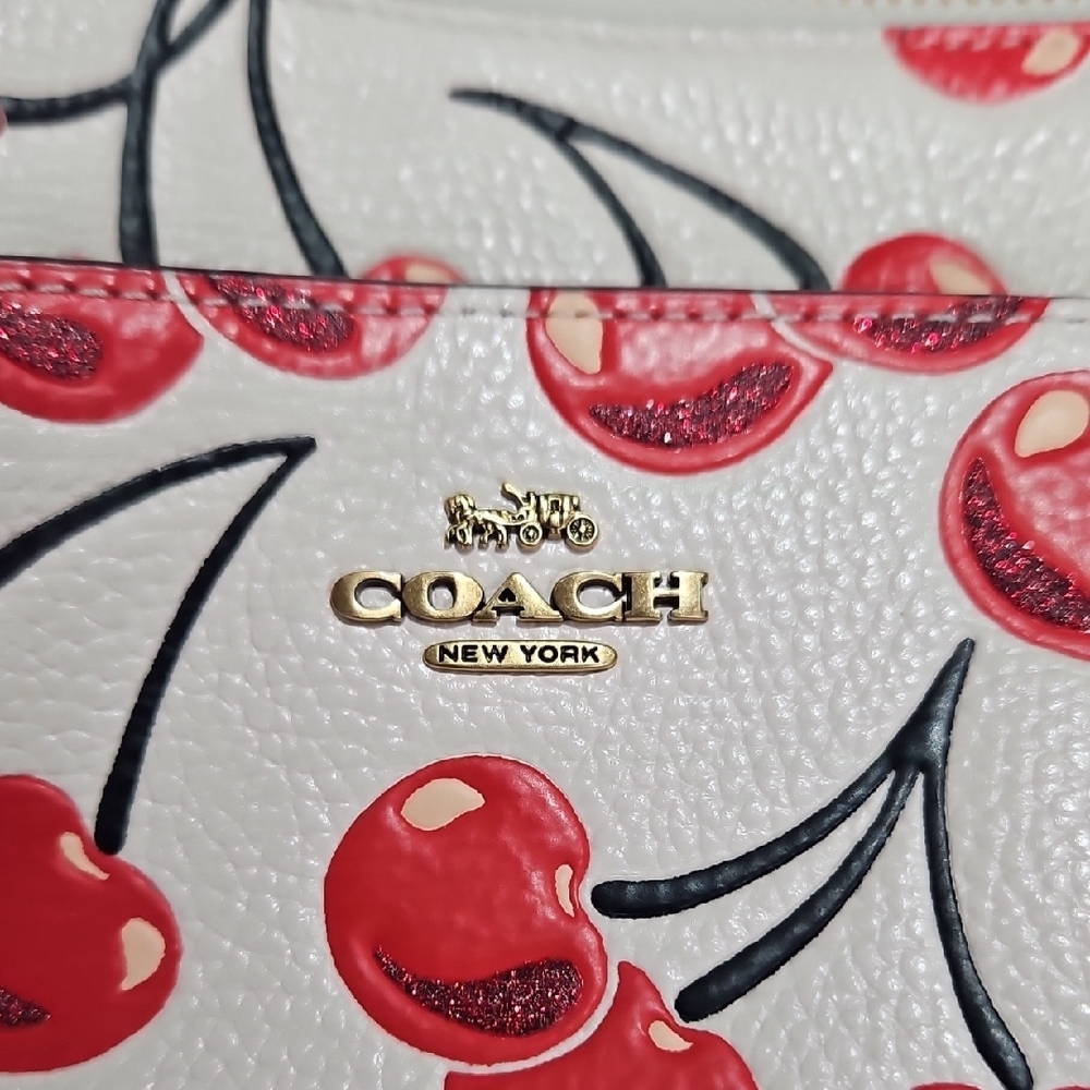 Coach White Crossbody Bag with Red Cherry Print - Picture 2 of 8